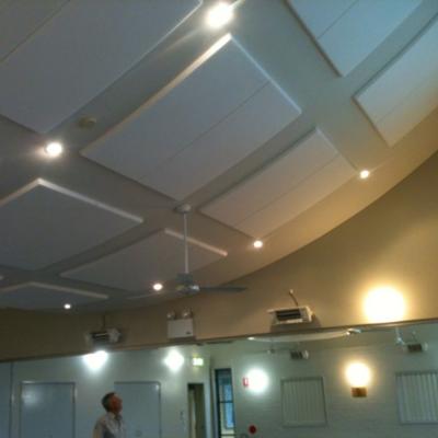 Plano Bevel Panels White Conforming To Curve Community Hall